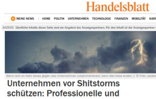 Screenshot des Advertorials von Airmotion Media bei Handelsblatt zum Thema Social-Media-Betreuung